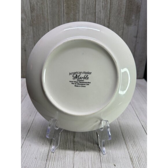 Vintage American Atelier Salad Plate Marble Design Porcelain 7.5'' - Set of 2 - Picture 4 of 7